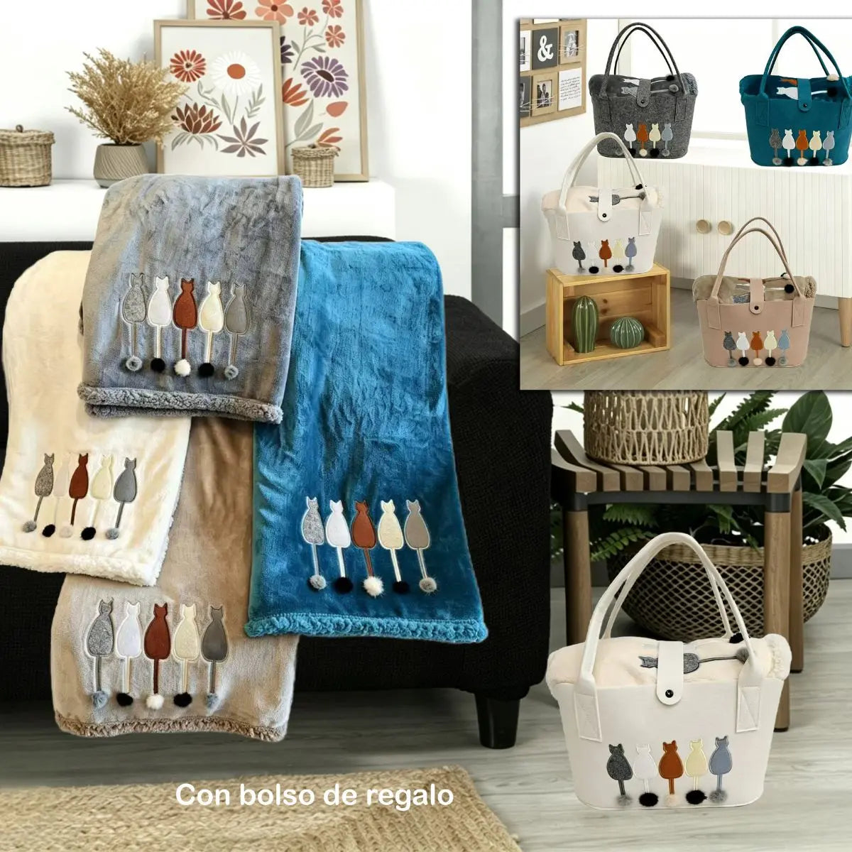 WOHNDECKE CATS NATURE 130X160 DOLZ