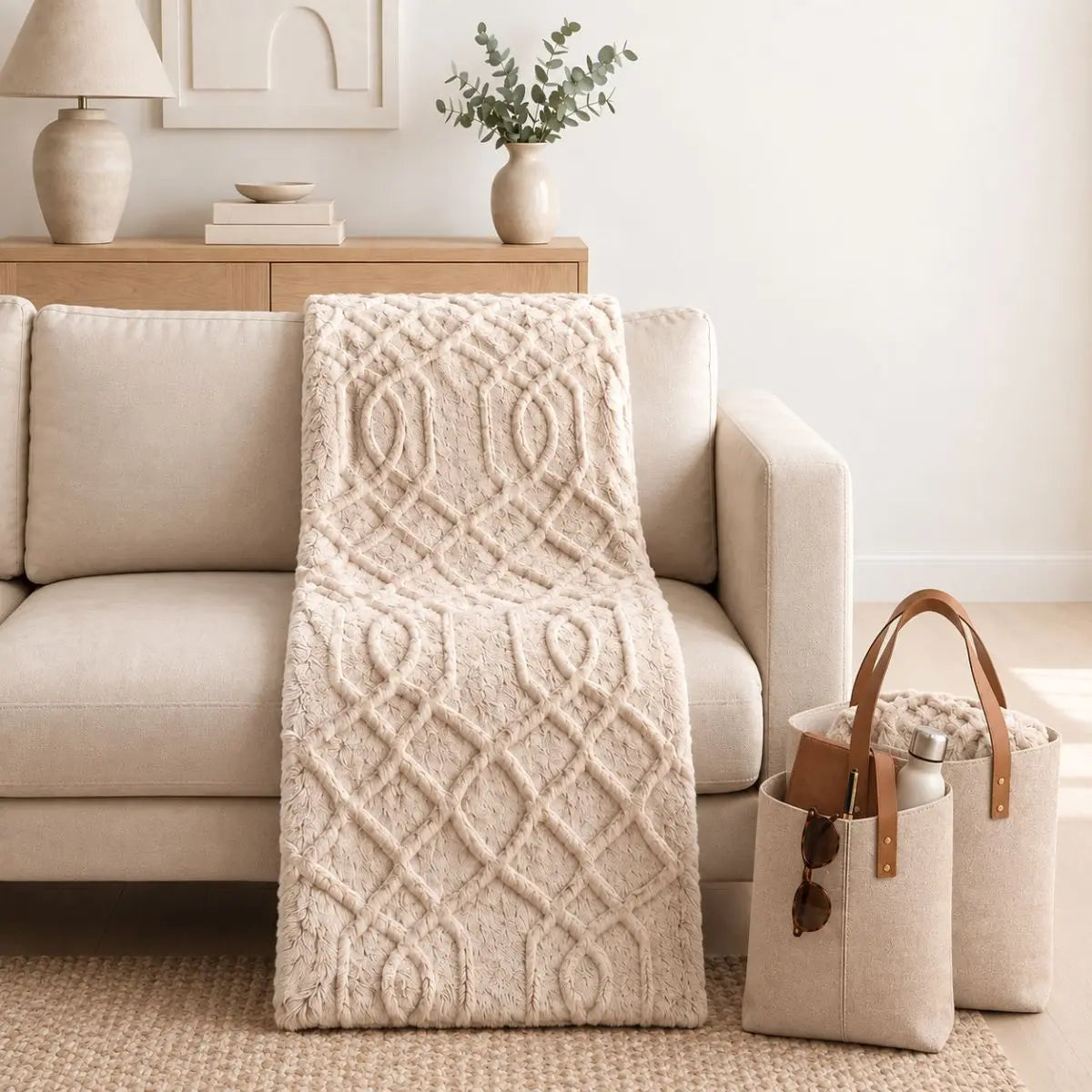 PLAID IN STILE SHERPA BEIGE 130X160 DOLZ