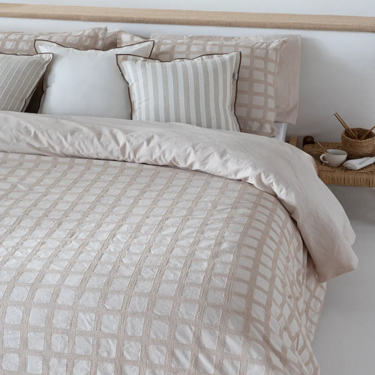 DÜNNER BETTBEZUG M/02 BEIGE SANDECO