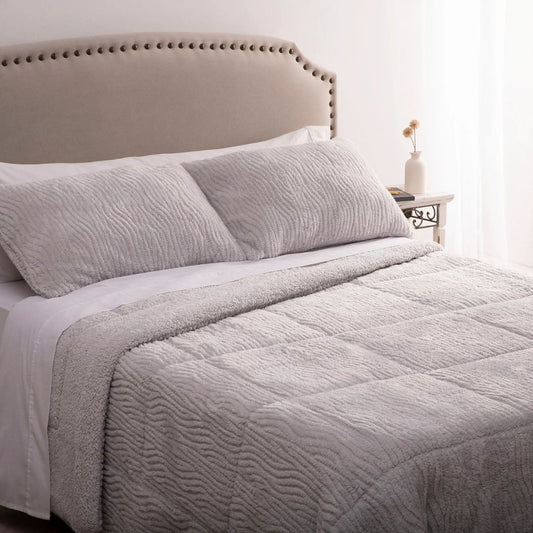 JACQUARD-TAGESDECKE CEDRIC GRAU KARAMELO