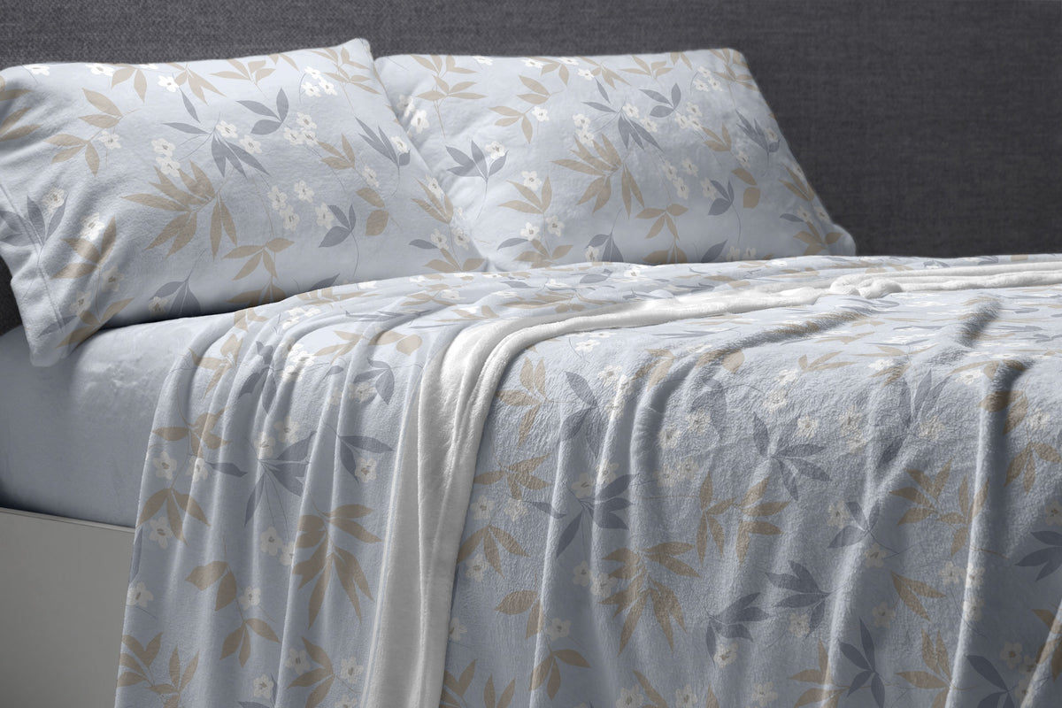 JUEGO SABANAS CORALINA 985 CIELO BURRITO BLANCO