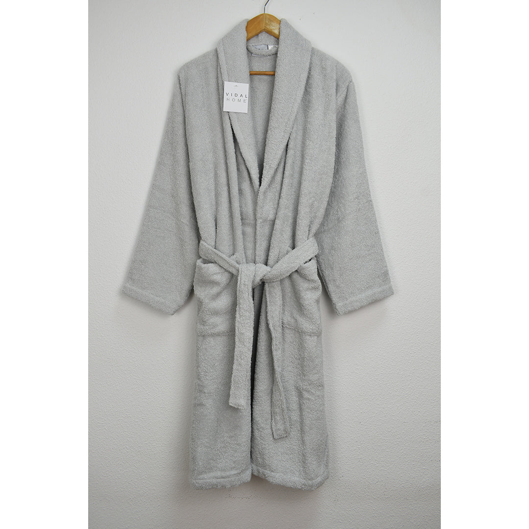 PEIGNOIR ÉPONGE AMÉRICAINE PREMIUM GRIS VIDAL HOME