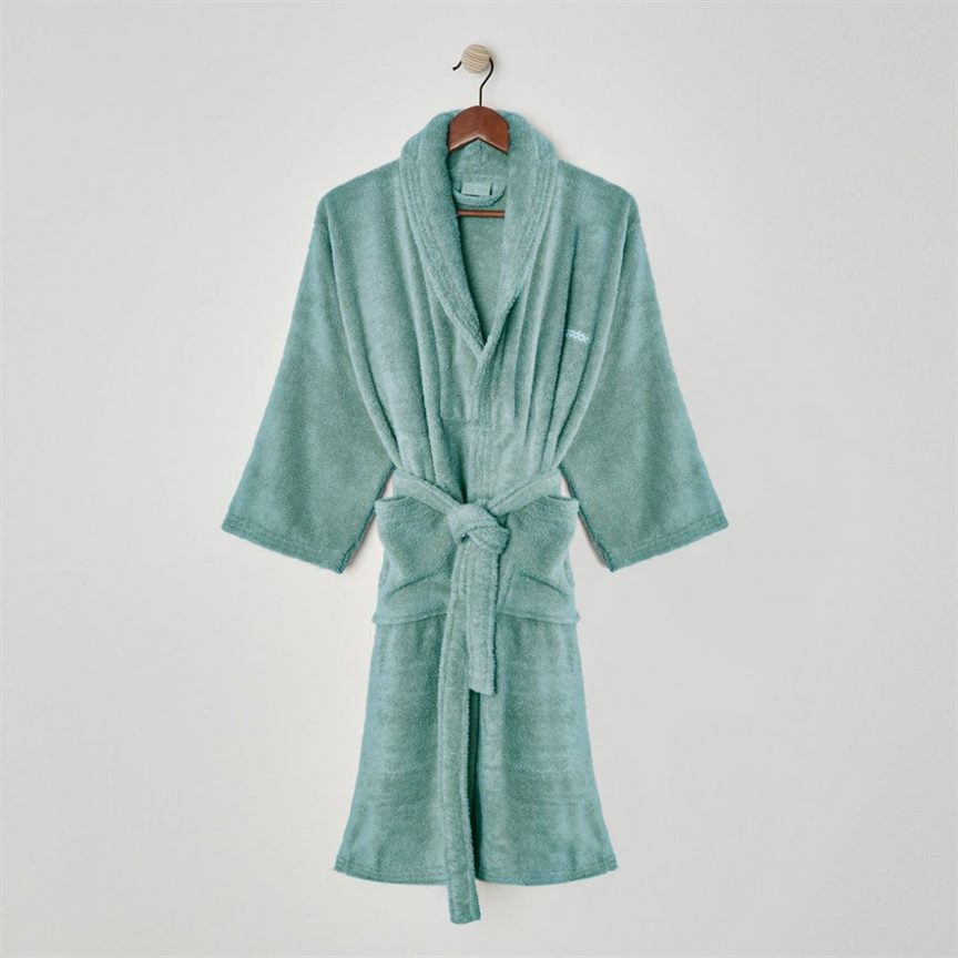 PEIGNOIR ZERO TWIST BLEU AIGUE-MARINE DON ALGODÓN