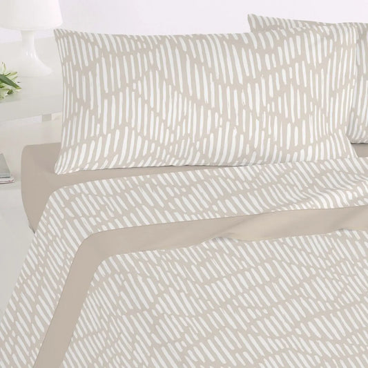 JUEGO DE SABANAS CORALINA PATRO BEIGE POLO POLO