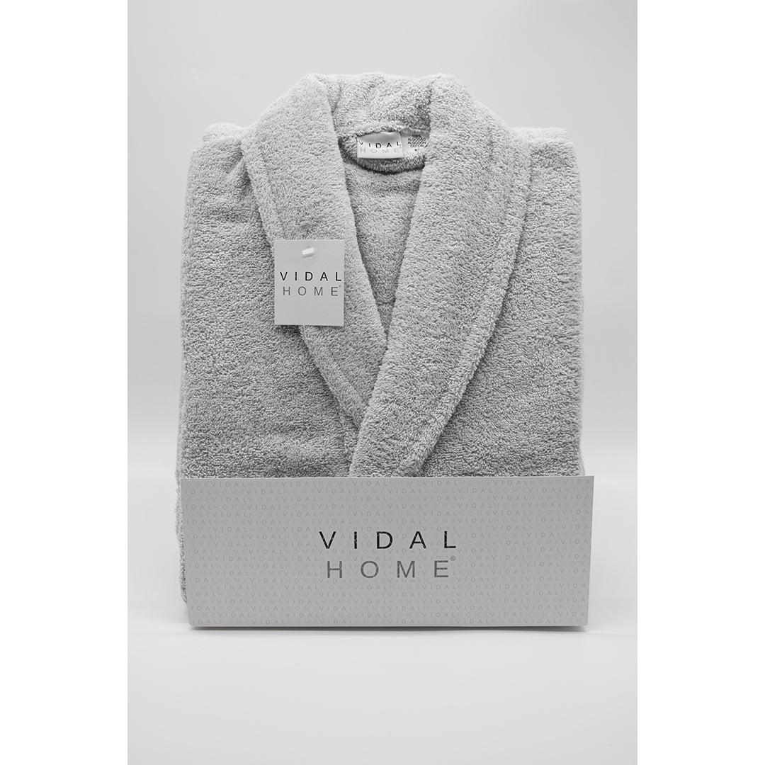 PEIGNOIR ÉPONGE AMÉRICAINE PREMIUM GRIS VIDAL HOME