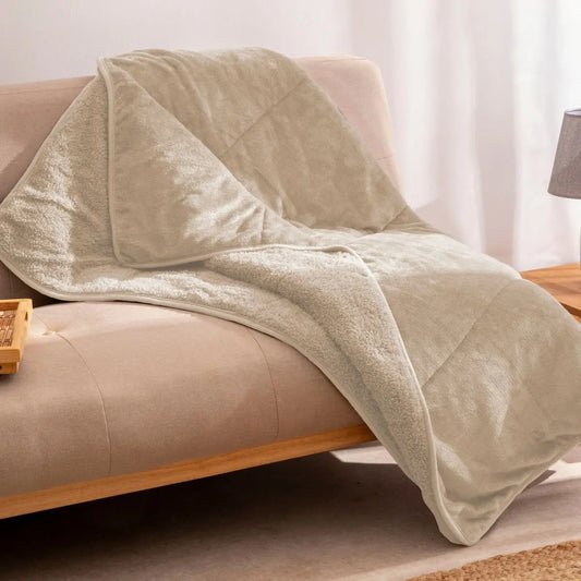 MANTA SHERPA LISA BEIGE KARAMELO